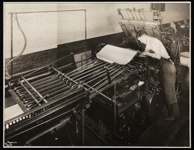 A Printing Press at Unz und Co., 24 Beaver Street, New York by Byron Company